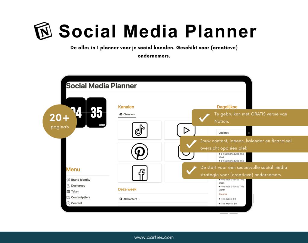 Notion dashboard Social Media Planner